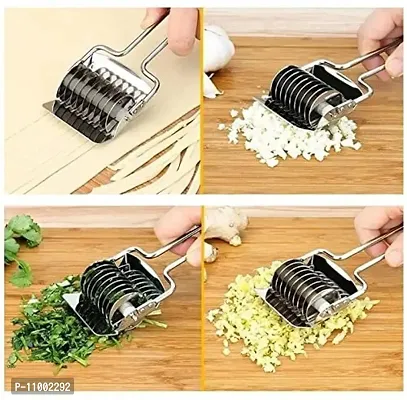 Marhaba traders Spaghetti Cutter, High Grade Stainless Steel Noodle Lattice Roller Docker Dough Cutter Pasta Spaghetti Maker for Kitchen Cooking Tools-thumb4