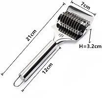 Marhaba traders Spaghetti Cutter, High Grade Stainless Steel Noodle Lattice Roller Docker Dough Cutter Pasta Spaghetti Maker for Kitchen Cooking Tools-thumb2