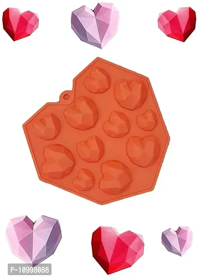 3D Silicone 11 Cavities Heart Shape Geometry Pinata and Round Bubble Chocolate Molds, Set of 2 Gummies, Ice , Jelly, Fondant Sugarpaste Cake Decoration Cupcakes Decorating Tool-thumb5