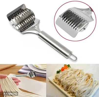 Marhaba traders Spaghetti Cutter, High Grade Stainless Steel Noodle Lattice Roller Docker Dough Cutter Pasta Spaghetti Maker for Kitchen Cooking Tools-thumb5