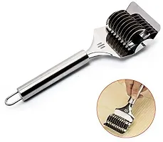 Marhaba traders Spaghetti Cutter, High Grade Stainless Steel Noodle Lattice Roller Docker Dough Cutter Pasta Spaghetti Maker for Kitchen Cooking Tools-thumb1