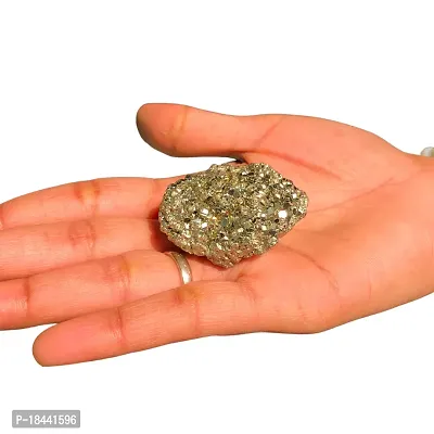 Combo of Original Pyrite Pendan / Locket and Natural Pyrite Raw/Rough Cluster 3050- Gram for Wealth Finance Healing/Vastu/Gifts, Money, Wealth, Prosperity Attracts Business Luck Natural Pyrite Harness-thumb5