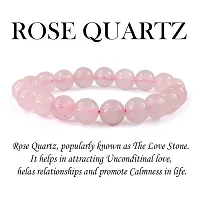Combo Natural Rose Quartz Bracelet and Rose Quartz Tumble Pendant For Good Luck - Stretchable Crystal Bracelet - 8 MM Stone Beads Energised Reiki Healing Bracelet GIft For Him/her - for Healing and Me-thumb4