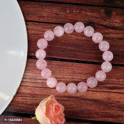 Combo Natural Rose Quartz Bracelet and Rose Quartz Tumble Pendant For Good Luck - Stretchable Crystal Bracelet - 8 MM Stone Beads Energised Reiki Healing Bracelet GIft For Him/her - for Healing and Me-thumb2