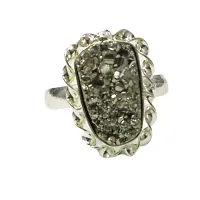 Combo of Pyrite Adjustable Ring, Pendant, Bracelet and 30-50 Gram Pyrite Raw Rough Cluster Peru Pyrite for Attracts Business Luck - Money Magnate, Healing/Vastu/Gifts/Wealth, Natural Pyrite for Men -thumb4