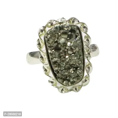 Combo of Pyrite Adjustable Ring, Pendant, Bracelet and 30-50 Gram Pyrite Raw Rough Cluster Peru Pyrite for Attracts Business Luck - Money Magnate, Healing/Vastu/Gifts/Wealth, Natural Pyrite for Men -thumb5