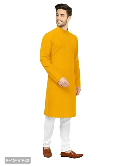 Solid Plain Kurta Set (38, Mango)-thumb3