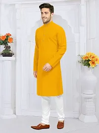 Solid Plain Kurta Set (38, Mango)-thumb1