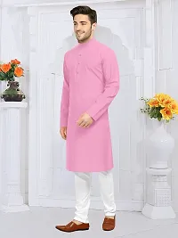 MODISH Solid Plain Kurta Set (42, Light Pink)-thumb1