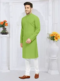 MODISH Solid Plain Kurta Set (40, Parrot Green)-thumb1