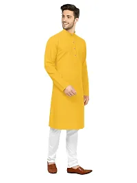 MODISH Solid Plain Kurta Set (38, Yellow)-thumb2