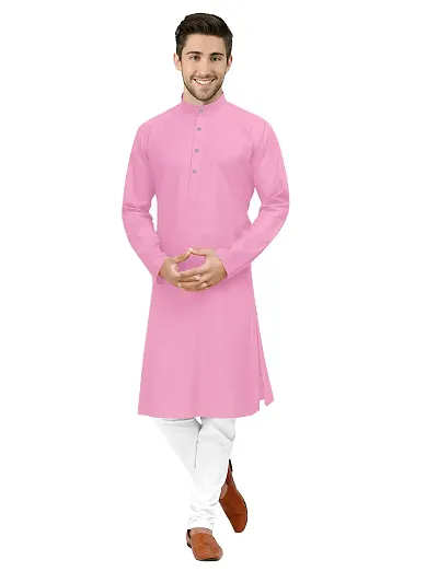 MODISH Solid Plain Kurta Set (42, Light Pink)