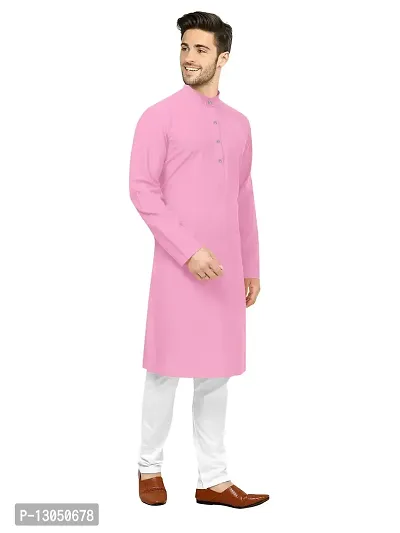 MODISH Solid Plain Kurta Set (42, Light Pink)-thumb3