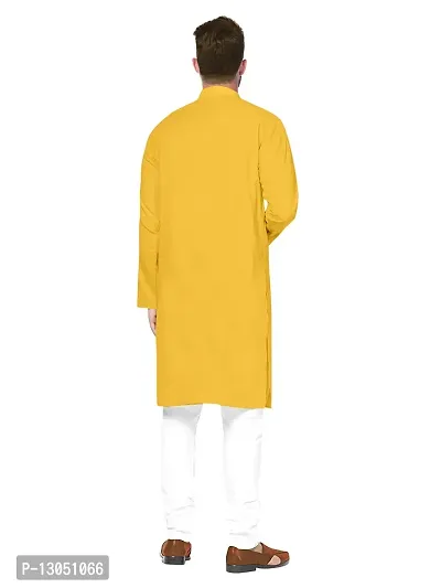 MODISH Solid Plain Kurta Set (38, Yellow)-thumb4