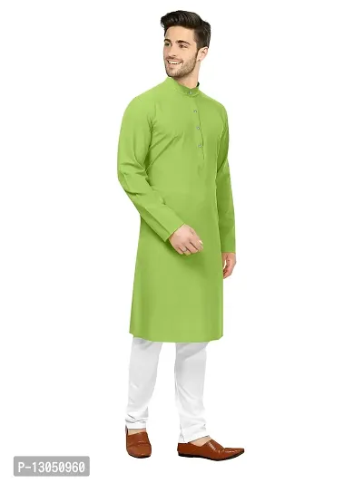 MODISH Solid Plain Kurta Set (40, Parrot Green)-thumb3