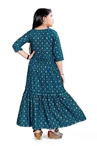 Glamup New Digital Printed Cotton Style Gown for Girls Maxi Dress-thumb1