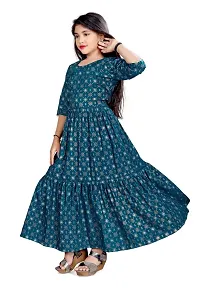 Glamup New Digital Printed Cotton Style Gown for Girls Maxi Dress-thumb2