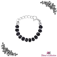 DHRUVS COLLECTION Exclusive Pair of 925 Pure Silver Nazariya Bracelet/Kangan/Kade/Bangle For Lord Krishna/Ladoo Gopal/Radha Rani For Hands and Legs (Size - 6 to 10, Black)-thumb3