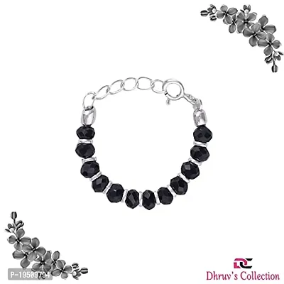 DHRUVS COLLECTION Exclusive Pair of 925 Pure Silver Nazariya Bracelet/Kangan/Kade/Bangle For Lord Krishna/Ladoo Gopal/Radha Rani For Hands and Legs (Size - 6 to 10, Black)-thumb4