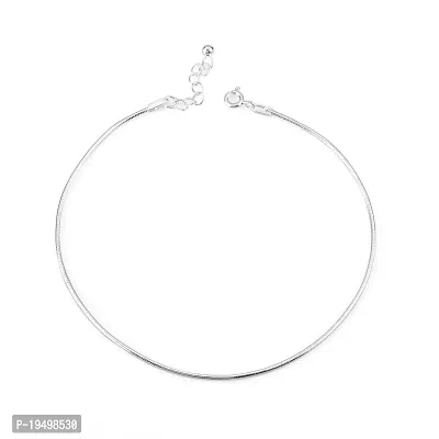 DHRUVS COLLECTION 925 Pure Silver Plain Threaded Snake Pattern Anklet (Payal) in Pure 92.5 Pure Sterling Silver for Girls  Women-thumb3