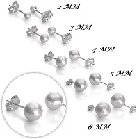 DHRUV COLLECTION Ball Design 925 Pure Sterling-Silver Stud Earrings for Boys  Girls (2 mm)-thumb2