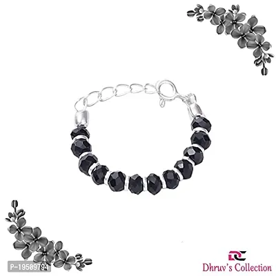 DHRUVS COLLECTION Exclusive Pair of 925 Pure Silver Nazariya Bracelet/Kangan/Kade/Bangle For Lord Krishna/Ladoo Gopal/Radha Rani For Hands and Legs (Size - 6 to 10, Black)-thumb5
