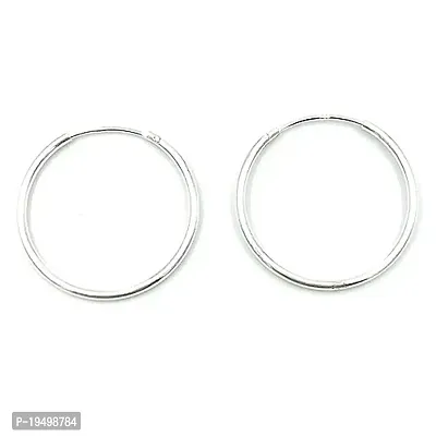 DHRUV COLLECTION 925 Sterling Silver Plain Bali/Earrings Girls And Women (16mm)-thumb0