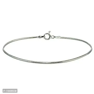 DHRUVS COLLECTION 925 Pure Silver Plain Threaded Snake Pattern Anklet (Payal) in Pure 92.5 Pure Sterling Silver for Girls  Women-thumb0