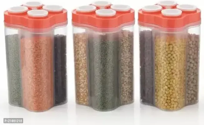 JBH Plastic Grocery Container - 2500 ml (Pack of 3, Orange)
