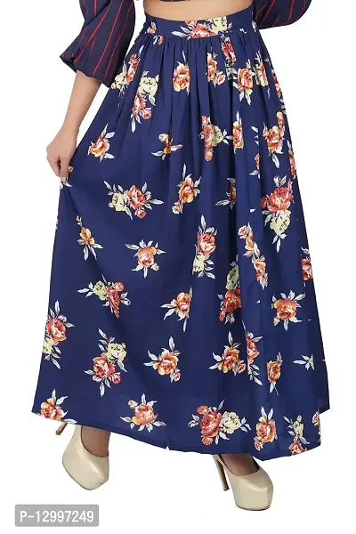 ANJELINO Party Ghagra for Womens Blue