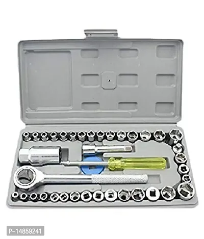 40 In 1 Pcs Tool Kit  Screwdriver, Socket, Wrench Set Multi Purpose Combination For Auto Car Repair