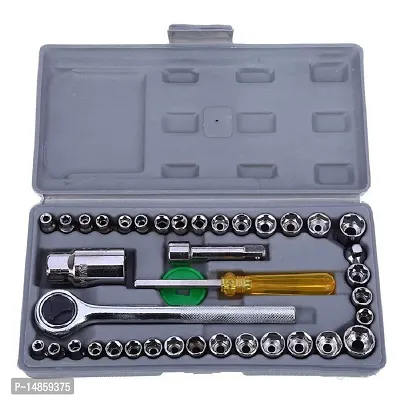 40 in 1 Pcs Tool Kit  Screwdriver and Socket Set | 40-Piece Bit  Socket Set (MULTI COLOR)-thumb0