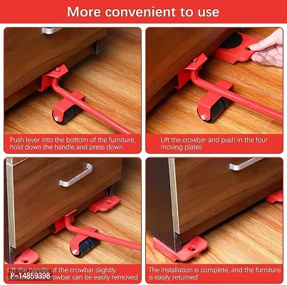 Furniture Lifter/Shifter ToolFurniture Shifting Tool Heavy Furniture Appliance Lifter and Mover Tool Set Easy Convenient Moving Tools Heavy Move Furniture 5 Packs Furniture Lifter-thumb4