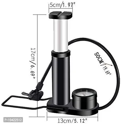 Cycle Pump Portable Activated High Pressure Universal Foot Air Pump with Needle Extra Pressure Gauge Lightweight Pump for Motorbike, Cars, Bicycle, Football, Balloons, Scooter (Black)-thumb4