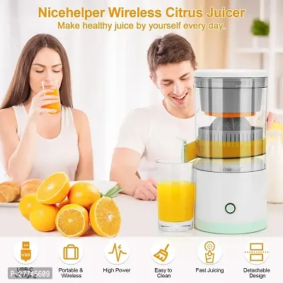 Portable Citrus Juicer,Electric Orange Juice Squeezer with Powerful Motor and Juicer machines for Orange,apple,Carrot,Fruits And Vegtables Smoothies (White)-thumb2