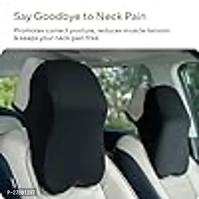 Car Neck Rest Pillows - Memory Foam Car Seat Head Rest Pillow for Neck and Cervical Support - Neck Pillow for Car - Relieves Neck Pain  Muscle Tension (Large, Black, Pack of 1)-thumb0