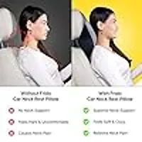 Car Neck Rest Pillows - Memory Foam Car Seat Head Rest Pillow for Neck and Cervical Support - Neck Pillow for Car - Relieves Neck Pain  Muscle Tension (Large, Black, Pack of 1)-thumb2