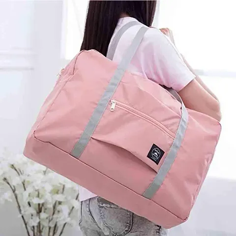 Bhavi Lifestyle Travel Foldable Nylon Duffle Tote Bag Portable Waterproof Handbag Folding Sport Weekend Shopping Luggage Bag Gym Sports Bag for Women Girl (Multicolor)