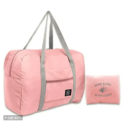 Travel Foldable Nylon Duffle Tote Bag Portable Waterproof Handbag Folding Sport Weekend Shopping Luggage Bag Gym Sports Bag for Women Girl (Pack of 1)-thumb0