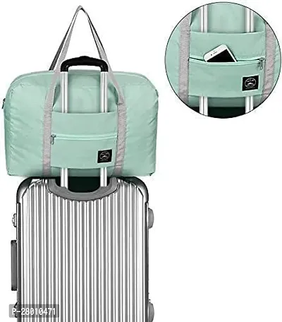 Travel Foldable Nylon Duffle Tote Bag Portable Waterproof Handbag Folding Sport Weekend Shopping Luggage Bag Gym Sports Bag for Women Girl (Pack of 1)-thumb2