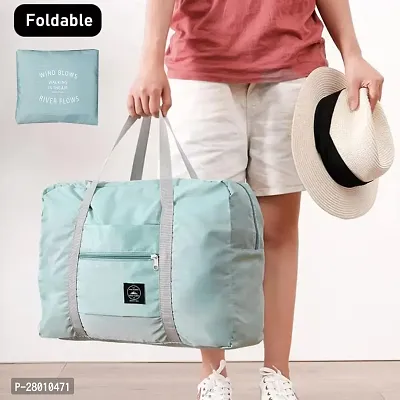 Travel Foldable Nylon Duffle Tote Bag Portable Waterproof Handbag Folding Sport Weekend Shopping Luggage Bag Gym Sports Bag for Women Girl (Pack of 1)-thumb5