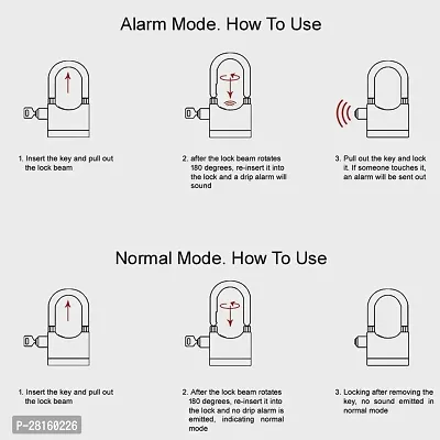 Home Safety Door Alarm Pad Lock With Three Keys-thumb5