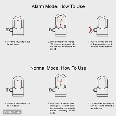 Home Safety Door Alarm Pad Lock With Three Keys-thumb2