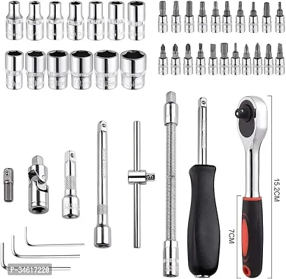 46 In 1 Pcs Tool Kit  Hand Tool Kit Wrench Set Multi Purpose Combination Tool Case Precision Socket Set,Screwdriver and Socket Set,Bike Tool Kit Set All Bike, Car Tool Kit Set-thumb5