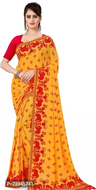 Elegant Georgette Saree with Blouse piece-thumb0