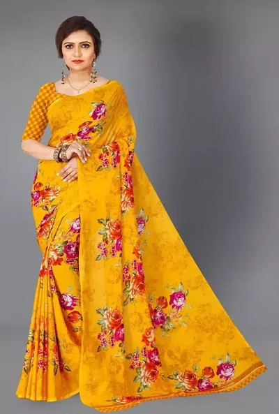 Elegant Georgette Saree with Blouse piece