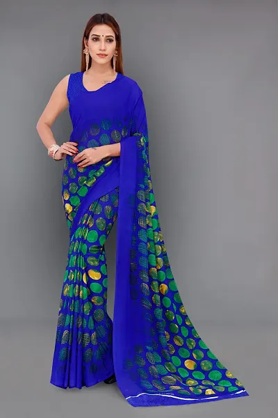 Stylish Georgette Saree without Blouse piece For Women