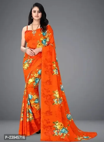 Elegant Georgette Saree with Blouse piece-thumb0