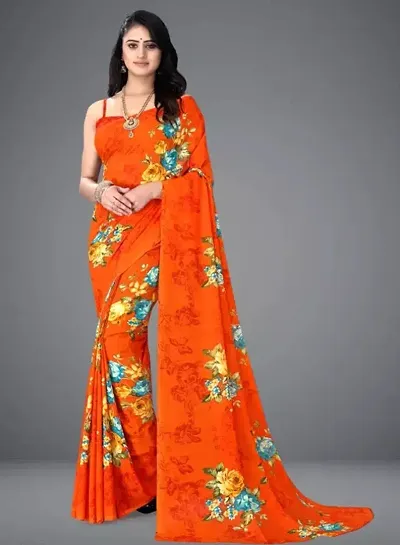 Elegant Georgette Saree with Blouse piece