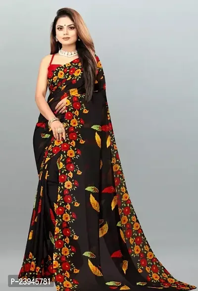 Elegant Georgette Saree with Blouse piece-thumb0